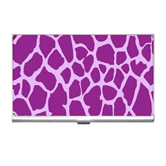 Giraffe Skin Purple Polka Business Card Holders by Mariart