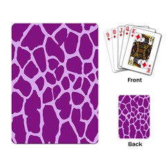 Giraffe Skin Purple Polka Playing Card by Mariart