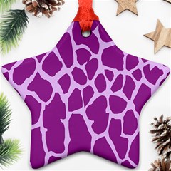 Giraffe Skin Purple Polka Star Ornament (two Sides)