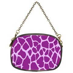 Giraffe Skin Purple Polka Chain Purses (one Side)  by Mariart