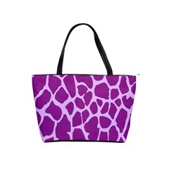 Giraffe Skin Purple Polka Shoulder Handbags