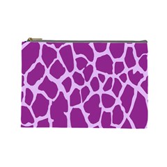 Giraffe Skin Purple Polka Cosmetic Bag (large)  by Mariart