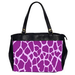 Giraffe Skin Purple Polka Office Handbags (2 Sides)  by Mariart