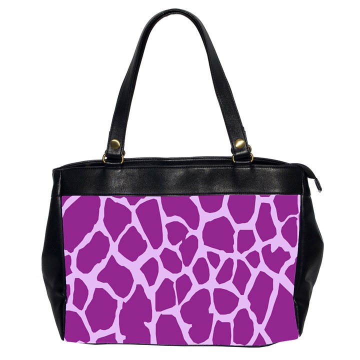 Giraffe Skin Purple Polka Office Handbags (2 Sides) 