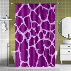 Giraffe Skin Purple Polka Shower Curtain 48  X 72  (small) 