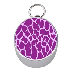 Giraffe Skin Purple Polka Mini Silver Compasses by Mariart