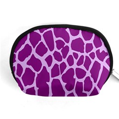 Giraffe Skin Purple Polka Accessory Pouches (medium)  by Mariart