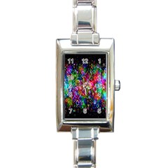 Colorful Bubble Shining Soap Rainbow Rectangle Italian Charm Watch by Mariart