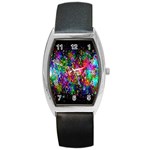 Colorful Bubble Shining Soap Rainbow Barrel Style Metal Watch Front