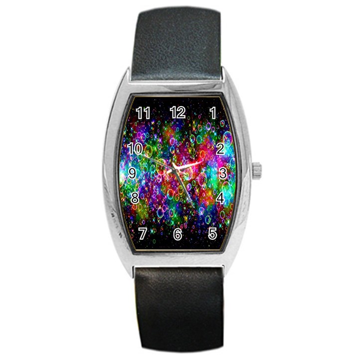 Colorful Bubble Shining Soap Rainbow Barrel Style Metal Watch