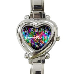 Colorful Bubble Shining Soap Rainbow Heart Italian Charm Watch