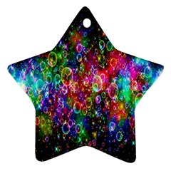 Colorful Bubble Shining Soap Rainbow Star Ornament (two Sides) by Mariart