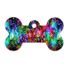 Colorful Bubble Shining Soap Rainbow Dog Tag Bone (one Side) by Mariart