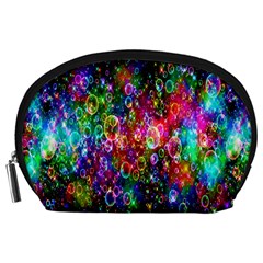 Colorful Bubble Shining Soap Rainbow Accessory Pouches (large)  by Mariart