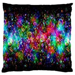 Colorful Bubble Shining Soap Rainbow Large Flano Cushion Case (one Side) by Mariart