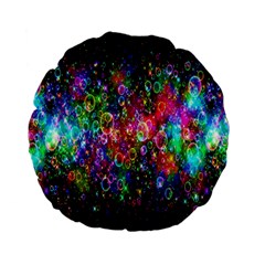 Colorful Bubble Shining Soap Rainbow Standard 15  Premium Flano Round Cushions by Mariart