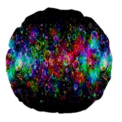 Colorful Bubble Shining Soap Rainbow Large 18  Premium Flano Round Cushions by Mariart