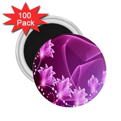 Lotus Sunflower Sakura Flower Floral Pink Purple Polka Leaf Polkadot Waves Wave Chevron 2 25  Magnets (100 Pack)  by Mariart