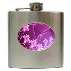 Lotus Sunflower Sakura Flower Floral Pink Purple Polka Leaf Polkadot Waves Wave Chevron Hip Flask (6 Oz) by Mariart