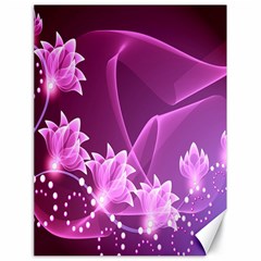 Lotus Sunflower Sakura Flower Floral Pink Purple Polka Leaf Polkadot Waves Wave Chevron Canvas 18  X 24  