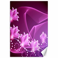 Lotus Sunflower Sakura Flower Floral Pink Purple Polka Leaf Polkadot Waves Wave Chevron Canvas 20  X 30  