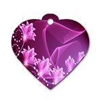 Lotus Sunflower Sakura Flower Floral Pink Purple Polka Leaf Polkadot Waves Wave Chevron Dog Tag Heart (One Side) Front