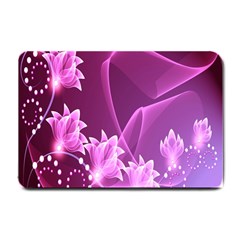 Lotus Sunflower Sakura Flower Floral Pink Purple Polka Leaf Polkadot Waves Wave Chevron Small Doormat  by Mariart