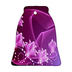 Lotus Sunflower Sakura Flower Floral Pink Purple Polka Leaf Polkadot Waves Wave Chevron Bell Ornament (two Sides) by Mariart