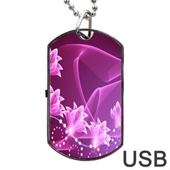 Lotus Sunflower Sakura Flower Floral Pink Purple Polka Leaf Polkadot Waves Wave Chevron Dog Tag Usb Flash (two Sides)