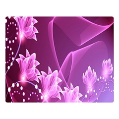 Lotus Sunflower Sakura Flower Floral Pink Purple Polka Leaf Polkadot Waves Wave Chevron Double Sided Flano Blanket (large)  by Mariart