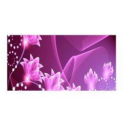 Lotus Sunflower Sakura Flower Floral Pink Purple Polka Leaf Polkadot Waves Wave Chevron Satin Wrap by Mariart