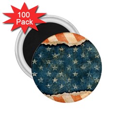 Grunge Ripped Paper Usa Flag 2 25  Magnets (100 Pack) 