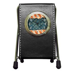 Grunge Ripped Paper Usa Flag Pen Holder Desk Clocks by Mariart