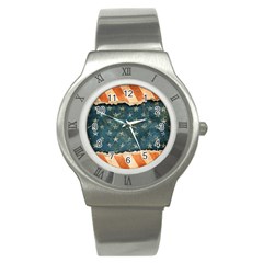 Grunge Ripped Paper Usa Flag Stainless Steel Watch by Mariart