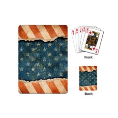 Grunge Ripped Paper Usa Flag Playing Cards (mini)  by Mariart