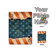 Grunge Ripped Paper Usa Flag Playing Cards 54 (mini)  by Mariart