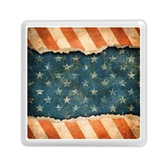 Grunge Ripped Paper Usa Flag Memory Card Reader (square)  by Mariart