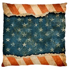 Grunge Ripped Paper Usa Flag Large Cushion Case (two Sides) by Mariart