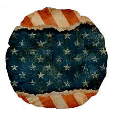 Grunge Ripped Paper Usa Flag Large 18  Premium Round Cushions by Mariart