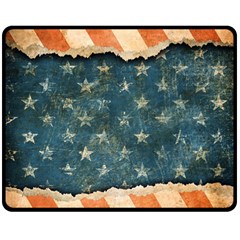 Grunge Ripped Paper Usa Flag Double Sided Fleece Blanket (medium)  by Mariart