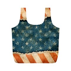 Grunge Ripped Paper Usa Flag Full Print Recycle Bags (m)  by Mariart