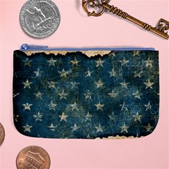 Grunge Ripped Paper Usa Flag Large Coin Purse