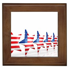 Multiple Us Flag Stars Line Slide Framed Tiles