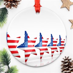 Multiple Us Flag Stars Line Slide Ornament (round) by Mariart