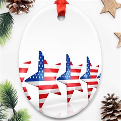 Multiple Us Flag Stars Line Slide Ornament (oval) by Mariart