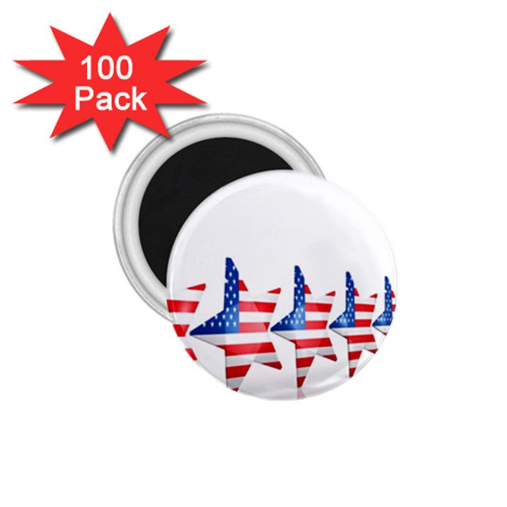 Multiple Us Flag Stars Line Slide 1.75  Magnets (100 pack) 