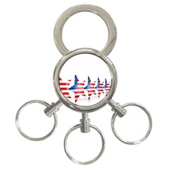 Multiple Us Flag Stars Line Slide 3-ring Key Chains by Mariart