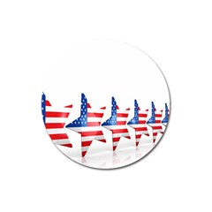 Multiple Us Flag Stars Line Slide Magnet 3  (round) by Mariart