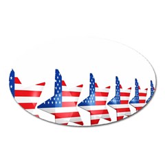 Multiple Us Flag Stars Line Slide Oval Magnet by Mariart