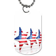 Multiple Us Flag Stars Line Slide Dog Tag (one Side)